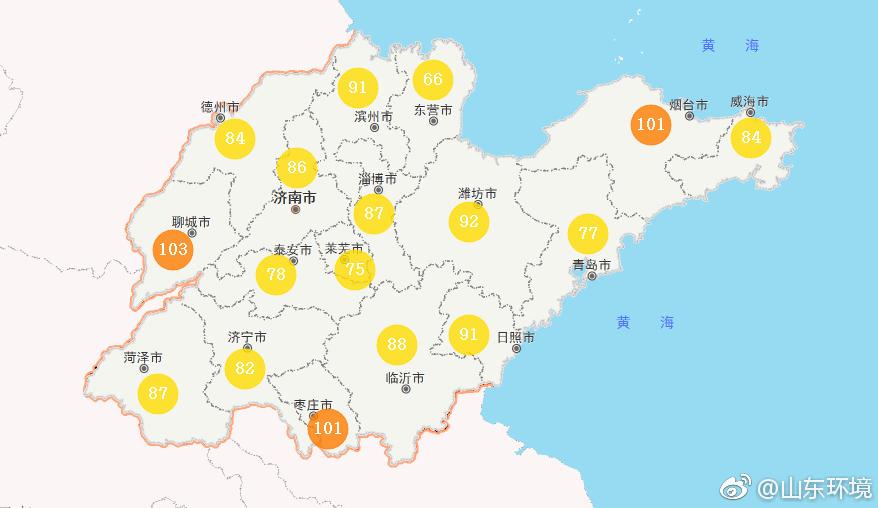 山東省十七市環境空氣AQI指數